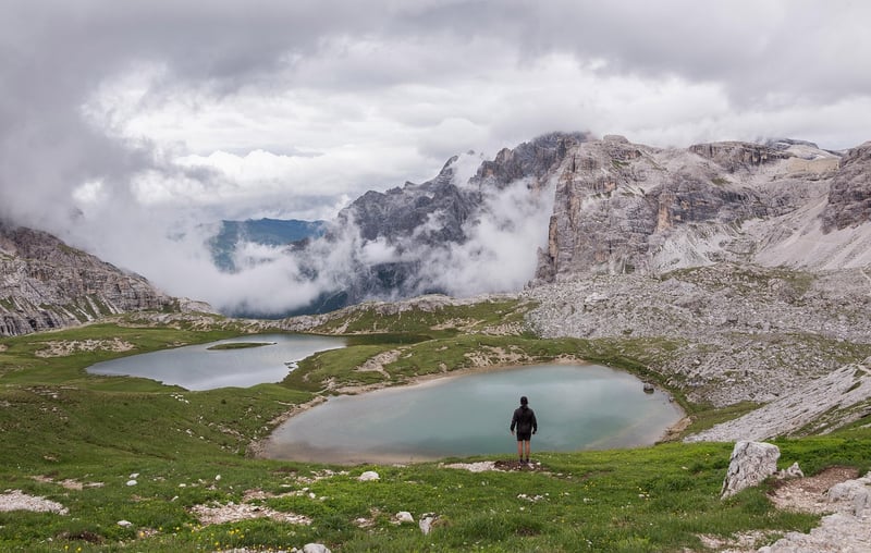 Backpacker exploring nature